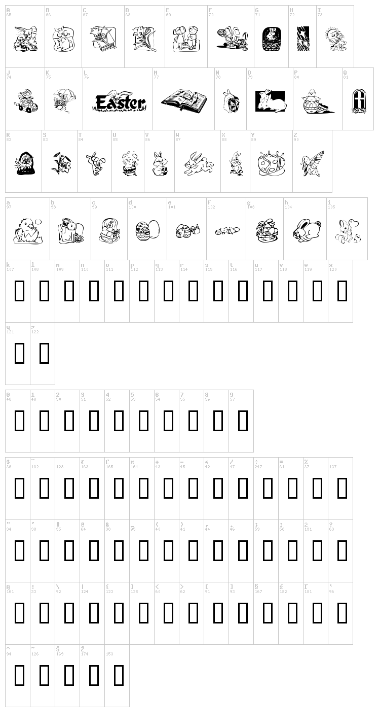 KR Easter 2003 font map